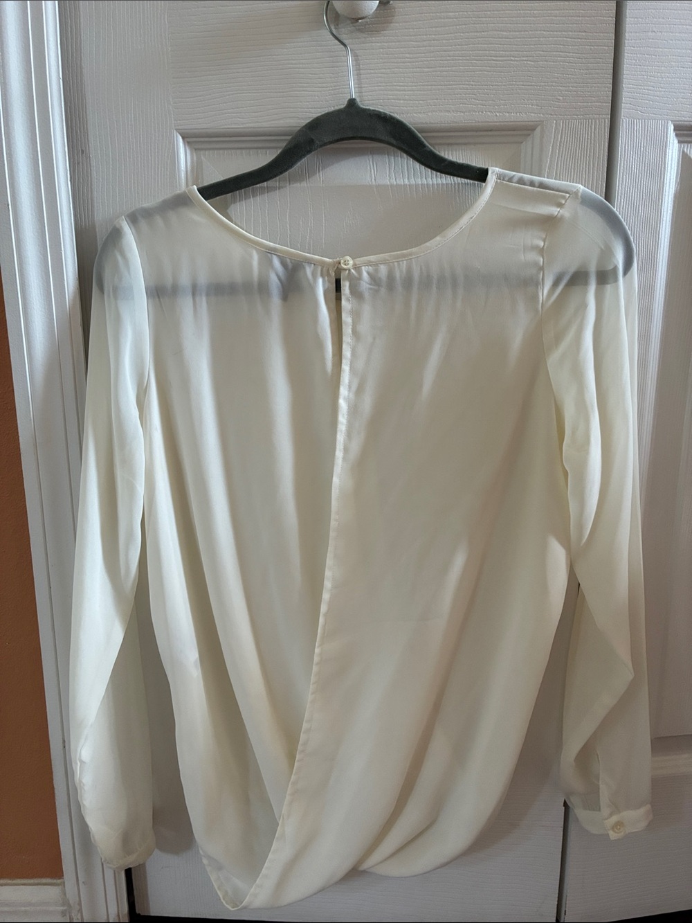Buffalo David Bitton Cream Draped Long-Sleeve Blouse - Picture 5 of 8